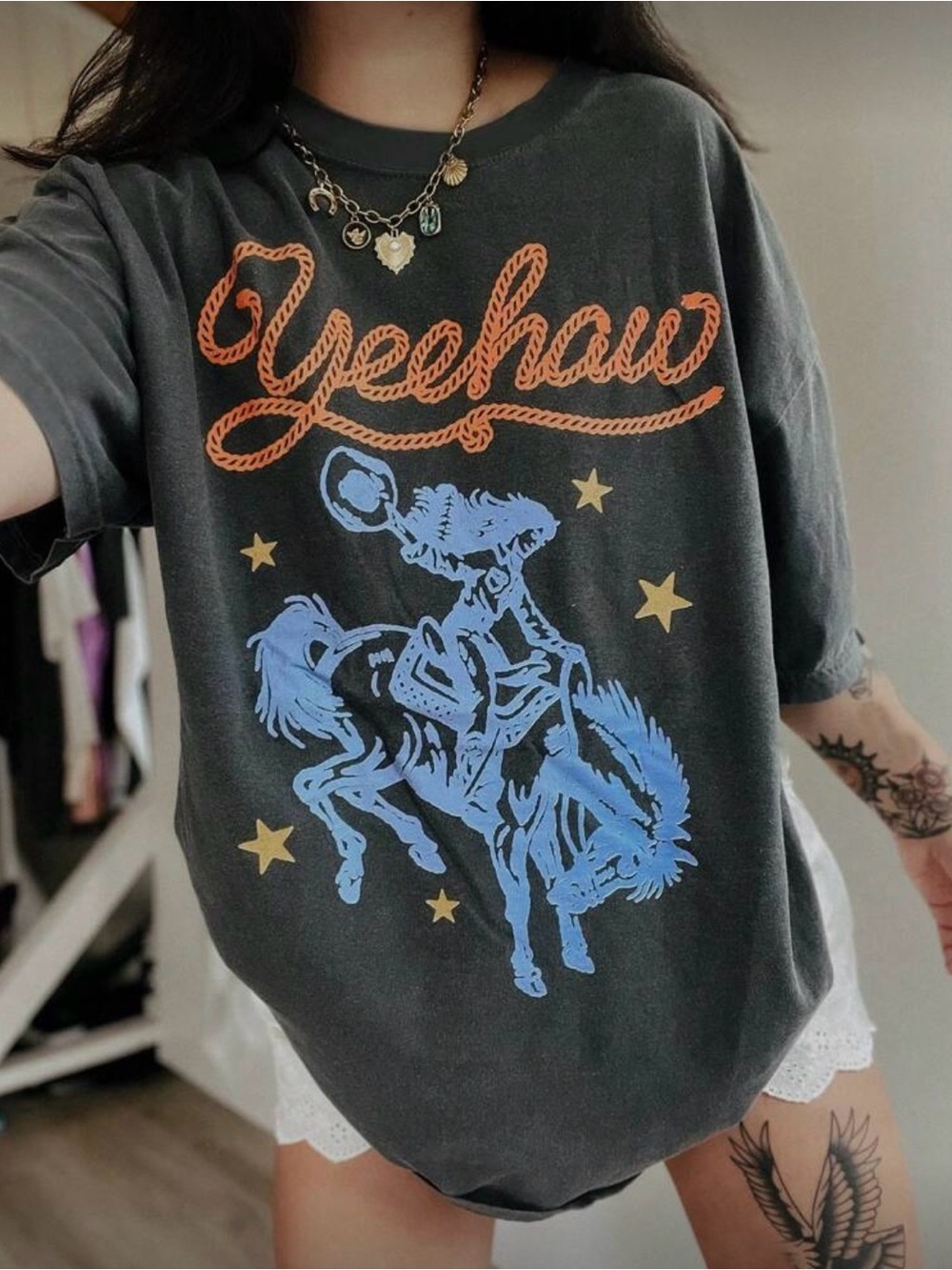Rodeo Print & Yeehaw Script Country T-Shirt